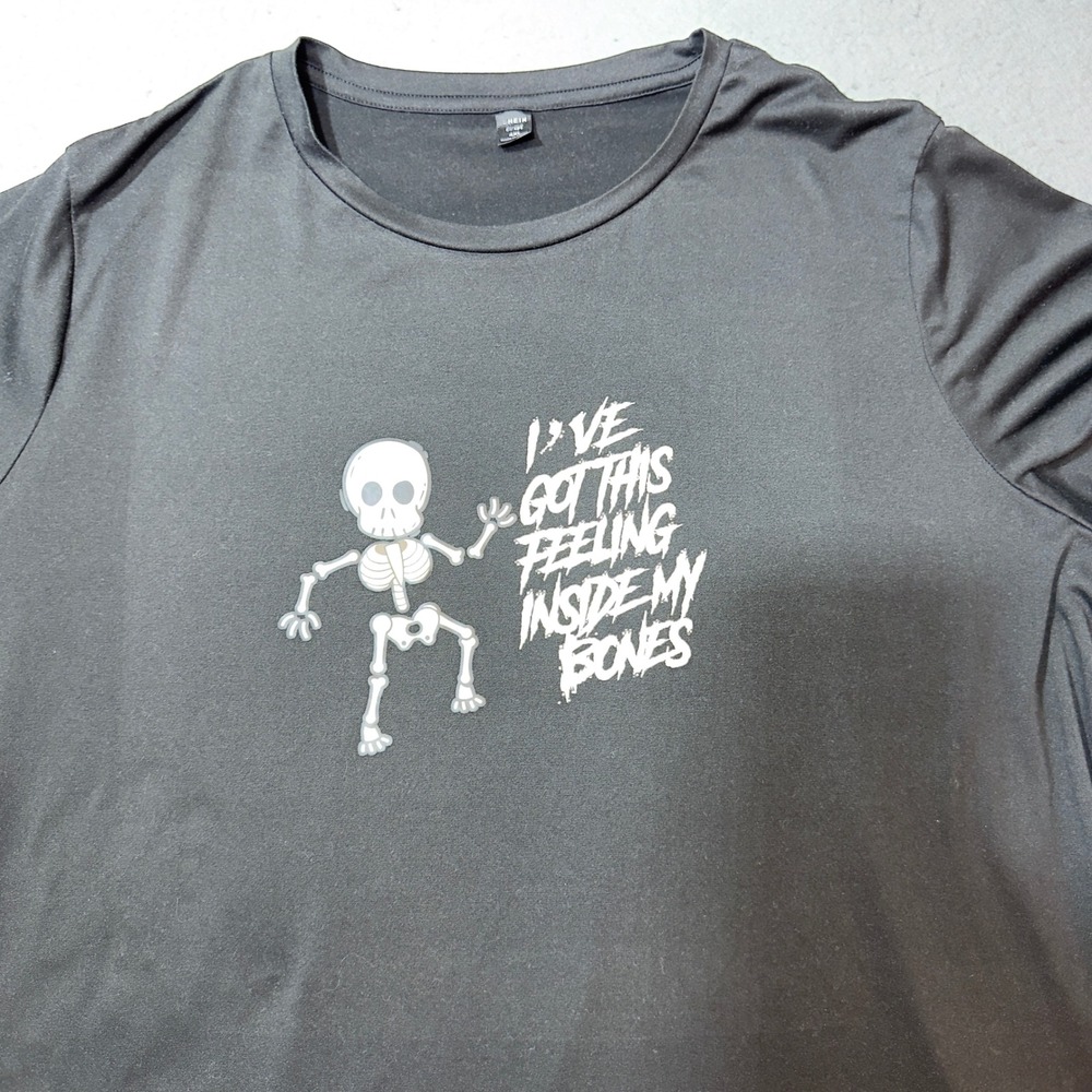 SHEIN Curve‎ Black Skeleton Graphic T Shirt Plus Size 4XL